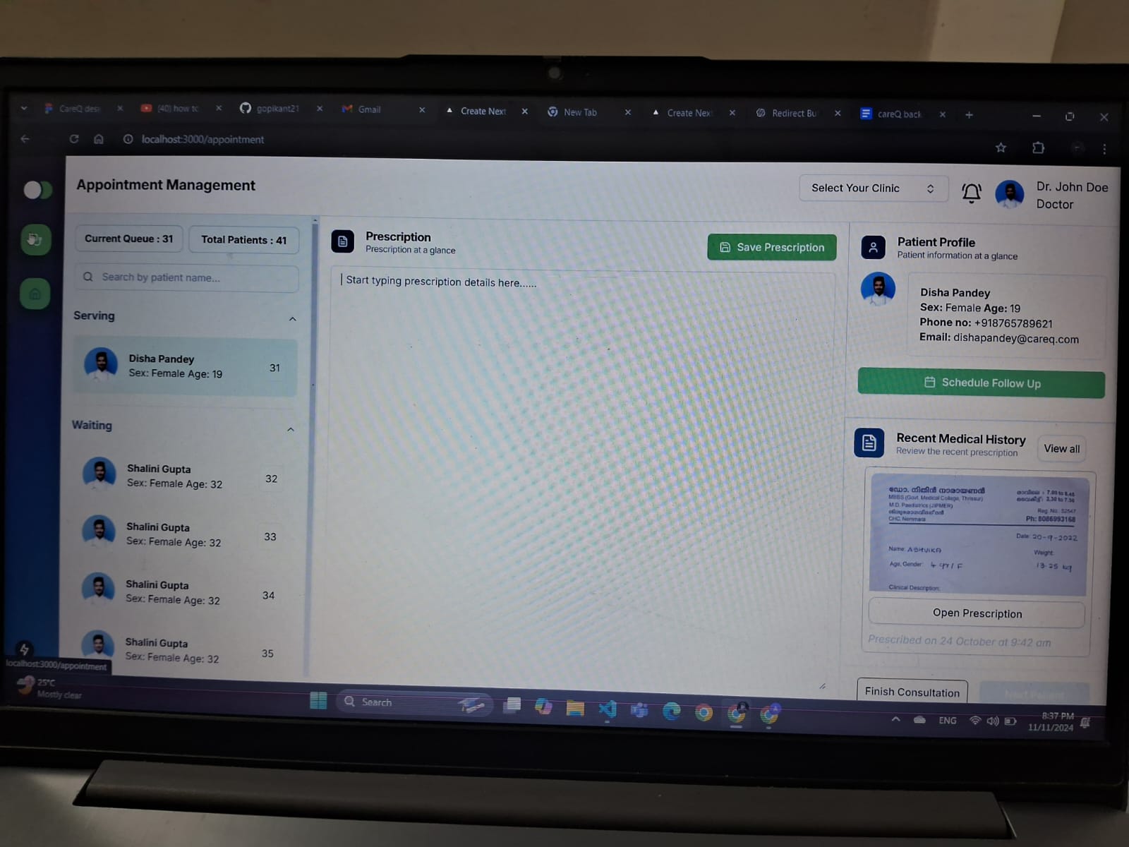 CareQ screenshot 2
